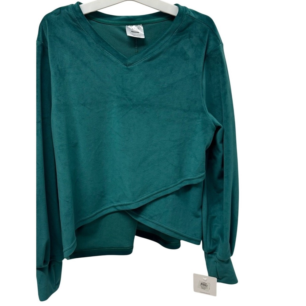 NWT Laundry By Shelli Segal Teal V-Neck Pullover Women's size Large polyester